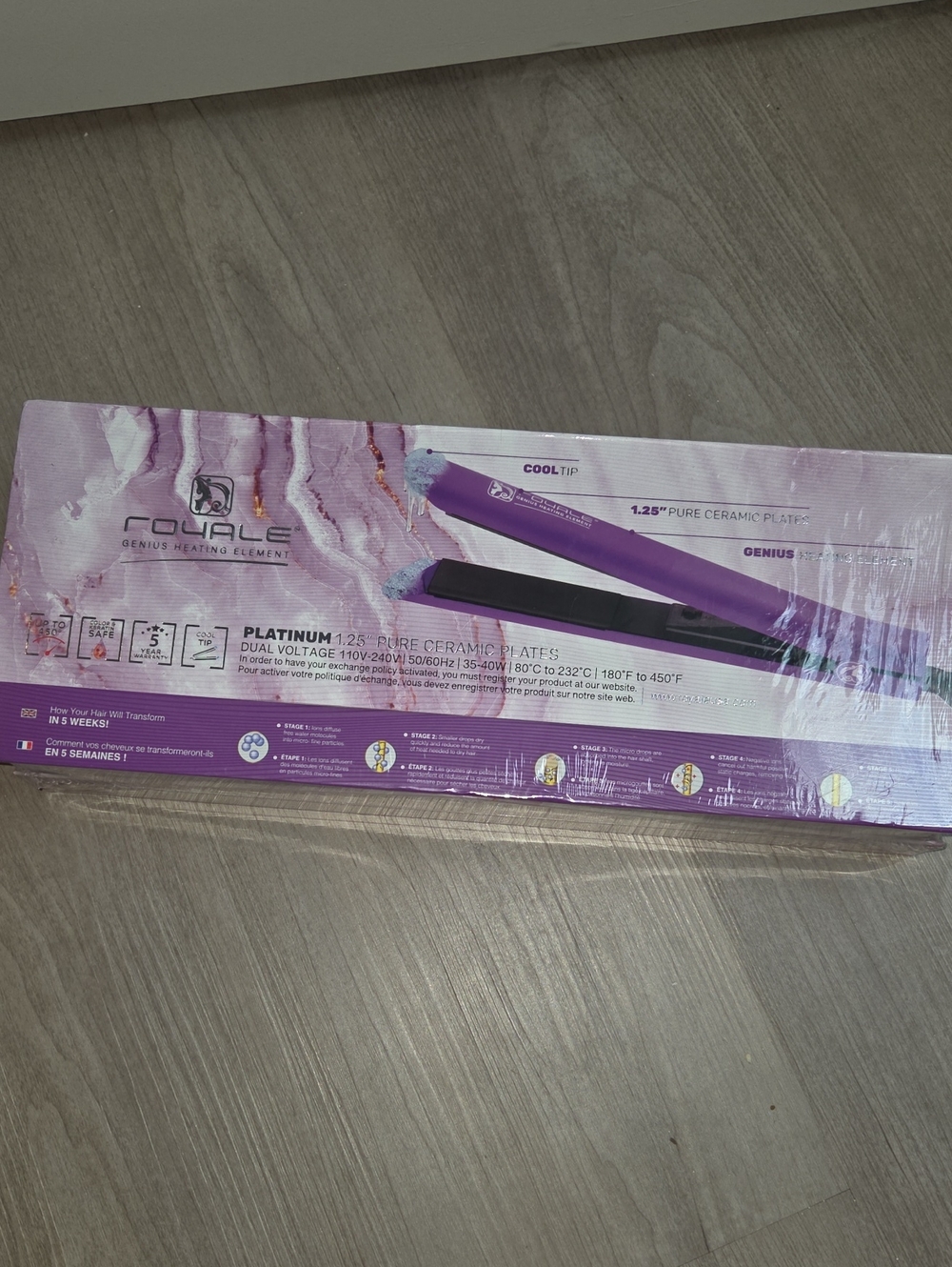 Rouale Platinum 1.25" Purple Ceramic Flat Iron